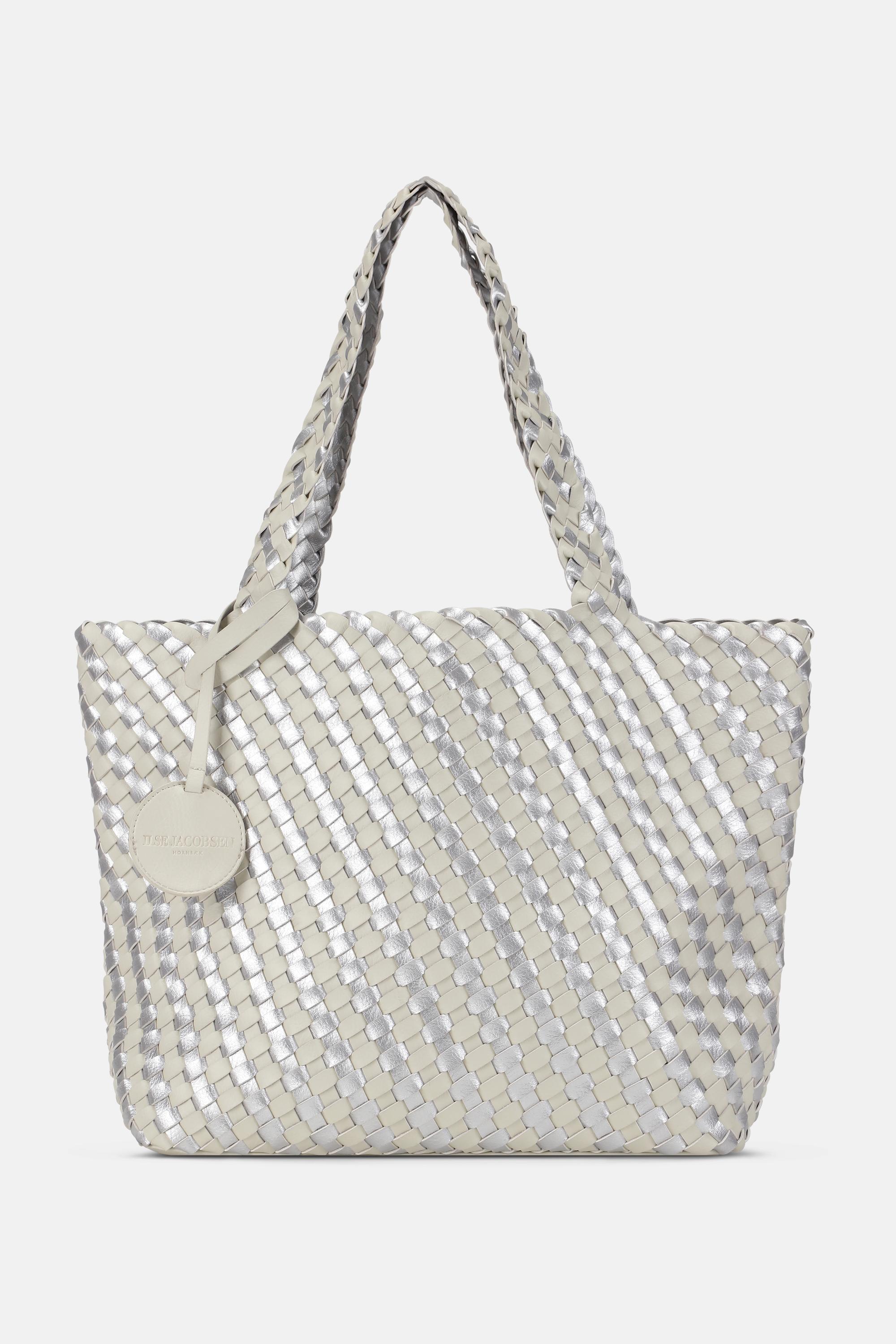 Tote Bag Flettet - Milk Creme Silver